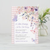 Invitation Petite Fête de Bébé Fleur de Papillon (Debout devant)