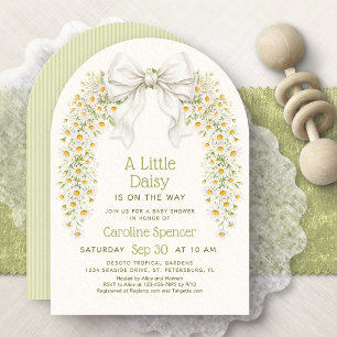 Invitation Petite Fête de Bébé Fleur Sauvage Petite Marguerit