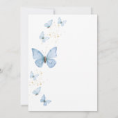 Invitation Petite Fête de Bébé Garçon Papillon Bleu (Dos)