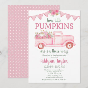 Invitation Petite Fête de Bébé Jumelles Citrouille
