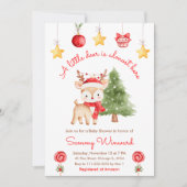 Invitation Petite Fête de Bébé Renne de Noël (Devant)