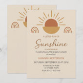 Invitation Petite Fête de Naissance Bohème Mixte (Devant / Derrière)