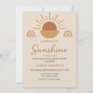 Invitation Petite Fête de Naissance Bohème Mixte