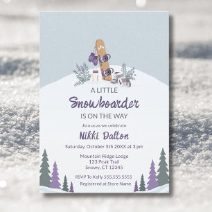 Invitation Petite Fête de Naissance de Snowboardeur de Montag