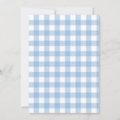Invitation Petite Fête de Naissance Garçon Gingham Bleu Citro (Dos)