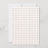 Invitation Petite Fête de Naissance Ourson Marron Gingham (Dos)