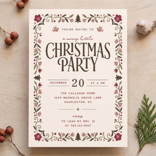 Invitation Petite Fête de Noël Joyeuse