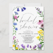 Invitation Petite Fête des mariées de script Fleur sauvage (Devant)