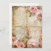 Invitation Petite Fête pour Bébé Little Blooms | Douces Paste (Devant / Derrière)