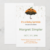 Invitation Petite Fête Prénatale de Bébé Citrouille Mignonne (Devant / Derrière)