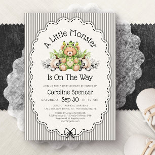Invitation Petite Fête Prénatale Halloween de Monstre