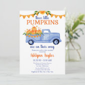 Invitation Petite Fête Prénatale pour Bébé Garçon Triplé Citr (Debout devant)