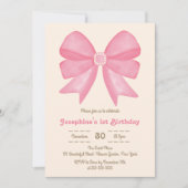 Invitation Petite fille à la poitrine rose minimale Anniversa (Devant)