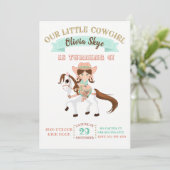 Invitation Petite fille au cheval Filles Anniversaire (Debout devant)
