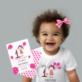 Invitation Petite fille avec ballons