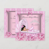 Invitation Petite fille Baby shower afro-américaine (Devant / Derrière)