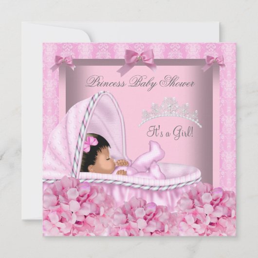 Invitation Petite fille Baby shower afro-américaine (Devant)
