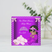 Invitation Petite fille Baby shower afro-américaine (Debout devant)