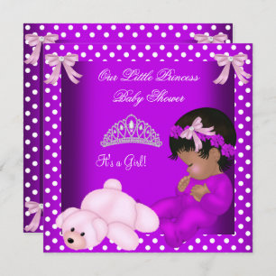 Invitation Petite fille Baby shower afro-américaine