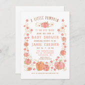 Invitation Petite fille Baby shower Citrouille (Devant / Derrière)