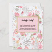 Invitation Petite fille baby shower invitation, Lapin (Dos)