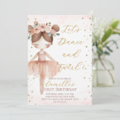 Invitation Petite fille Ballerina anniversaire fête Invitatio (Debout devant)