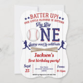 Invitation Petite fille, Baseball, Garçon, Premier anniversai (Devant)