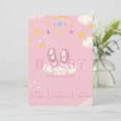 Invitation Petite fille bébé douche invitations, téléchargeme (Debout devant)