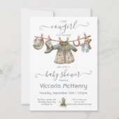 Invitation Petite fille bébé fille Baby shower de ligne de li (Devant)