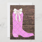 Invitation Petite fille Bootie Baby shower en bois Brown Invi (Dos)