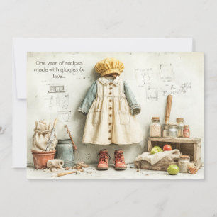 Invitation Petite Fille Chef – 1er Anniversaire de Cuisine Am