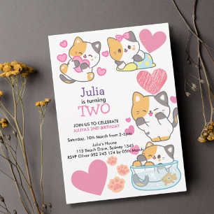 Invitation petite fille chère 2e anniversaire