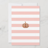 Invitation Petite fille citrouille qui se douche rose et or (Dos)