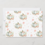 Invitation Petite fille Citrouille rose florale 1er anniversa (Dos)