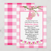 Invitation Petite fille dans le Baby shower de l'arbre du coe (Devant / Derrière)