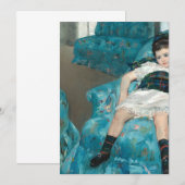 Invitation Petite Fille Dans Un Fauteuil Bleu - Mary Cassatt (Devant / Derrière)