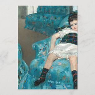 Invitation Petite Fille Dans Un Fauteuil Bleu - Mary Cassatt