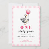 Invitation Petite fille de ballons d'oie rose (Devant)