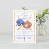 Invitation Petite fille de baseball fête d'anniversaire (Debout devant)