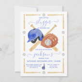 Invitation Petite fille de baseball fête d'anniversaire (Devant)