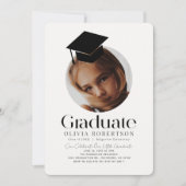 Invitation Petite fille de la casquette de graduation minimal (Devant)