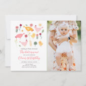 Invitation Petite Fille De Poulets Ferme Pâques Poulet Annive (Devant)