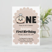 Invitation Petite fille Dumpling 1ère fête d'anniversaire (Debout devant)