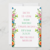 Invitation Petite fille et chaton | Baby shower aquarelle (Dos)