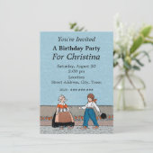 Invitation Petite fille hollandaise Robe traditionnelle garço (Debout devant)