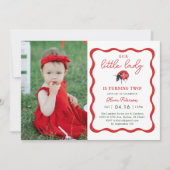 Invitation Petite fille Ladybug, photo de la fête d'anniversa (Devant)