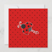 Invitation Petite fille Ladybug rouge noir point (Dos)