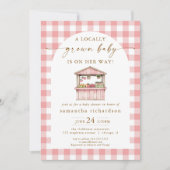 Invitation Petite fille locale en chemin baby shower (Devant)