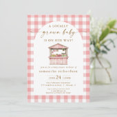 Invitation Petite fille locale en chemin baby shower (Debout devant)