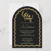 Invitation Petite fille lombeuse Wavy Yellow Neon Graduation  (Dos)